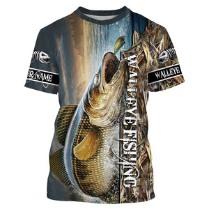 Walleye Fishing 3D All Over printed Customized Name Shirts For Adult And Kid NQS288