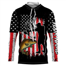 Load image into Gallery viewer, Carp hunter bow fishing American flag patriotic Custom Name fishing jersey NQS2969