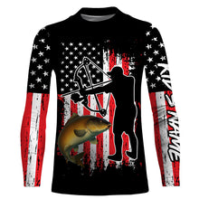 Load image into Gallery viewer, Carp hunter bow fishing American flag patriotic Custom Name fishing jersey NQS2969