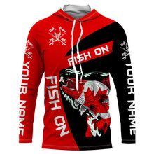 Load image into Gallery viewer, Walleye fishing Canadian flag Custom sun protection Long sleeve Fishing Shirts, walleye Fishing Gifts NQS4565