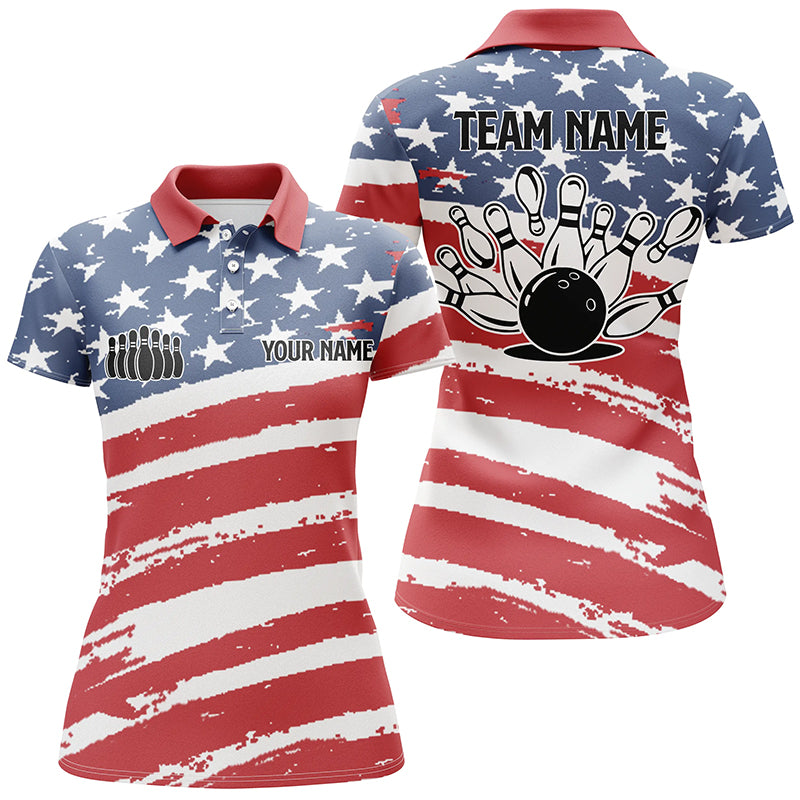 Custom bowling shirt for women – personalized team jersey front view
