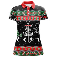 Load image into Gallery viewer, Funny ugly Christmas Womens golf polo shirt custom disc golf apparel frisbee golf shirt for ladies NQS6643