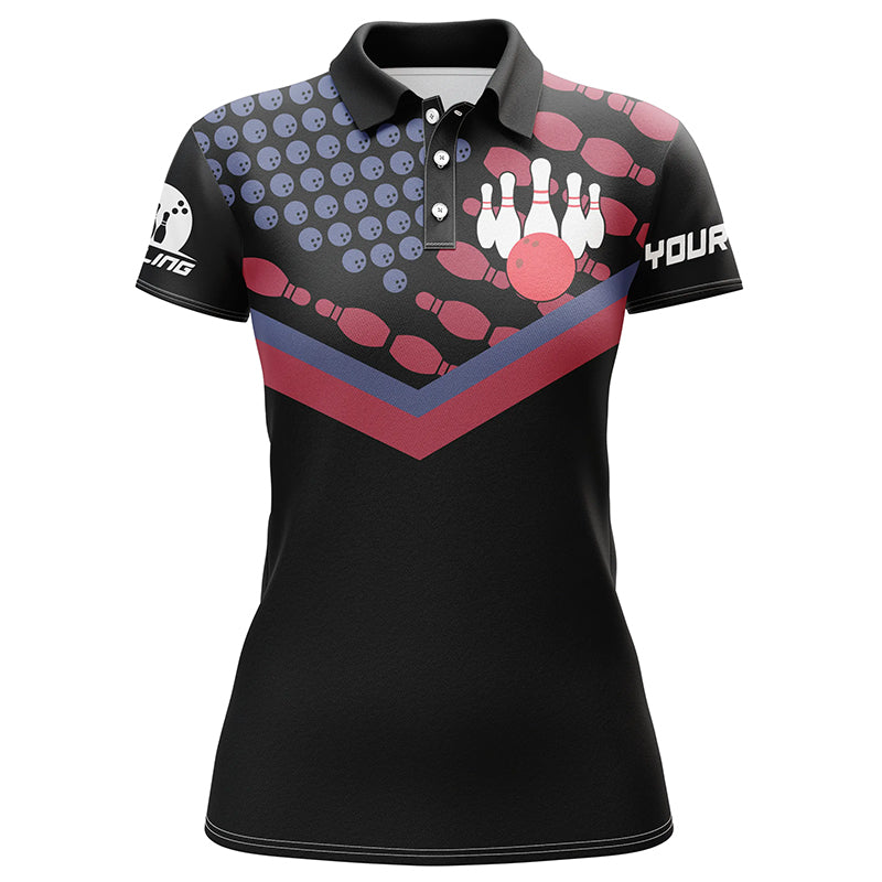 Custom bowling shirt for women – personalized team jersey front view