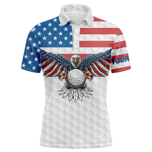 American flag eagle golf ball custom name Mens golf polos shirts patriot golf gifts NQS4582