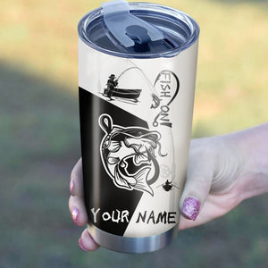 Catfish Fish On Customize Name Fishing Tumbler Cup  Personalized Fishing Gift For Fisherman NQS369