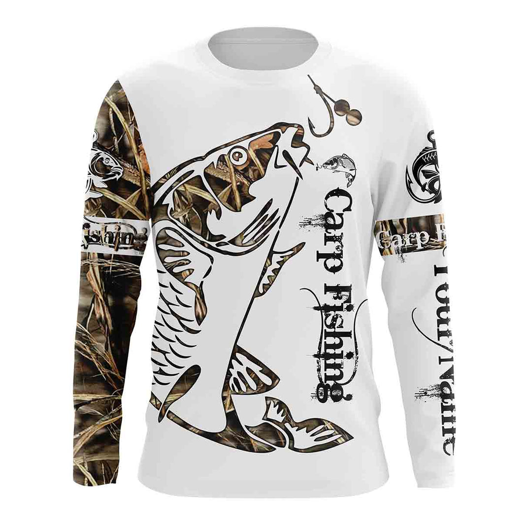 Carp Fishing Tattoo Camo Fishing UV protection quick dry Customize name fishing shirt NQS872