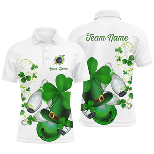 Green shamrock Mens polo bowling shirts Custom St Patrick Day team league bowling jerseys NQS7060