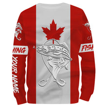Load image into Gallery viewer, Rainbow Trout Fishing 3D Canadian Flag Customize name All over print shirts NQS489