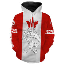 Load image into Gallery viewer, Bass Fishing 3D Canadian Flag Customize name All over print shirts NQS490