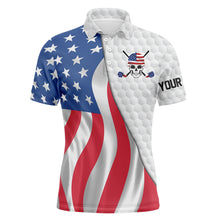 Load image into Gallery viewer, Golf Polo Shirts for Men custom American flag golf shirts, gifts for golf lovers NQS3338