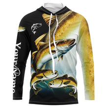 Load image into Gallery viewer, Pollock Fishing Customize Name UV protection long sleeves fishing shirts, Personalized Fishing Gift NQS6893
