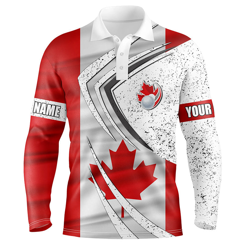 Mens golf polo shirts Canadian flag custom team golf shirts, patriot golf tops for men NQS7069