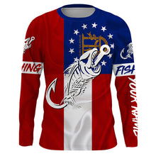 Load image into Gallery viewer, GA Fishing Custom Georgia Flag Fish hook skull Custom sun protection fishing shirts for men, women NQS3345