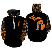 Load image into Gallery viewer, Michigan deer hunting orange Camo Customize Name 3D All Over Printed Shirts Personalized Hunting gift NQS3989