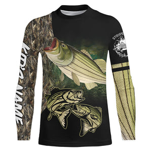 Striped Bass (Striper) Fishing Customize Name Fishing Camo All Over Printed Fishing Shirts NQS381
