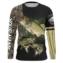 Load image into Gallery viewer, Striped Bass (Striper) Fishing Customize Name Fishing Camo All Over Printed Fishing Shirts NQS381