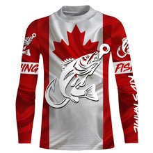 Load image into Gallery viewer, Canada Walleye Fishing tattoo Custom long sleeve performance fishing shirts, Walleye fishing jerseys NQS3360