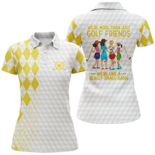 Load image into Gallery viewer, Custom funny women golf polo shirts multi-color we&#39;re more than just golf friends we&#39;re small gang NQS3669