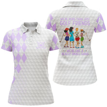 Load image into Gallery viewer, Custom funny women golf polo shirts multi-color we&#39;re more than just golf friends we&#39;re small gang NQS3669