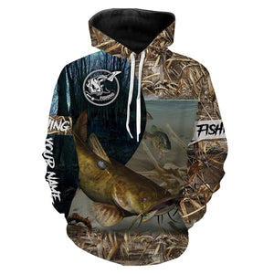 Flathead Catfish Fishing Customize Name 3D All Over Printed Shirts For Adult And Kid Personalized Fishing Gift NQS324