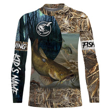 Load image into Gallery viewer, Flathead Catfish Fishing Customize Name 3D All Over Printed Shirts For Adult And Kid Personalized Fishing Gift NQS324