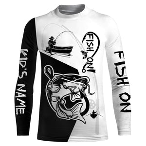 Catfish Fish On Custome Name 3D All Over Printed Shirts For Adult And Kid Personalized Fishing gift NQS335