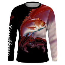 Load image into Gallery viewer, Red snapper Fishing game fish Customize Name UV protection quick dry UPF 30+ long sleeves fishing shirts NQS2729