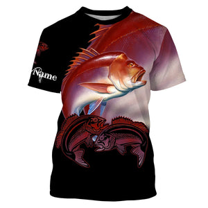 Red snapper Fishing game fish Customize Name UV protection quick dry UPF 30+ long sleeves fishing shirts NQS2729