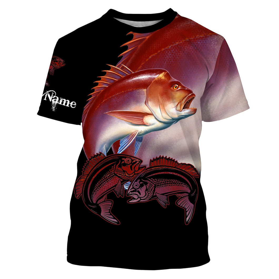 Red snapper Fishing game fish Customize Name UV protection quick dry UPF 30+ long sleeves fishing shirts NQS2729
