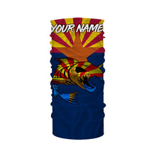 Load image into Gallery viewer, Fish skeleton reaper Arizona flag custom name sun protection long sleeve fishing shirts jerseys NQS3860