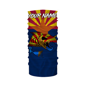 Fish skeleton reaper Arizona flag custom name sun protection long sleeve fishing shirts jerseys NQS3860
