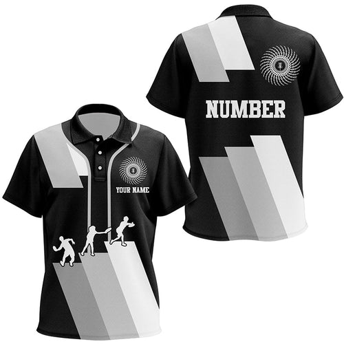 Black and white Kid disc golf polo shirts custom disco golf outfit, personalized disc golf gifts NQS6753