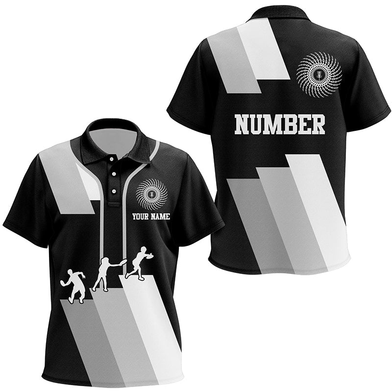 Black and white Kid disc golf polo shirts custom disco golf outfit, personalized disc golf gifts NQS6753