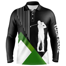 Load image into Gallery viewer, Mens golf polo shirts custom black and green team golf shirts, custom polo jerseys womens golf tops NQS7104