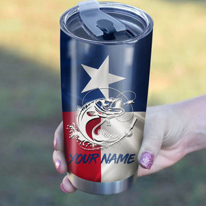 1PC Texas Bass fishing tumbler Customize name Stainless Steel Tumbler Cup Personalized Fishing gift fishing team - NQS775