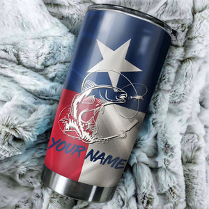 1PC Texas Redfish Puppy Drum fishing tumbler Customize name Stainless Steel Tumbler Cup Personalized Fishing gift fishing team - NQS776