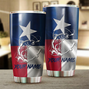 1PC Texas Redfish Puppy Drum fishing tumbler Customize name Stainless Steel Tumbler Cup Personalized Fishing gift fishing team - NQS776