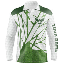 Load image into Gallery viewer, Green and white Mens golf polo shirt custom golf shirts for men, best golf gifts for men NQS6516