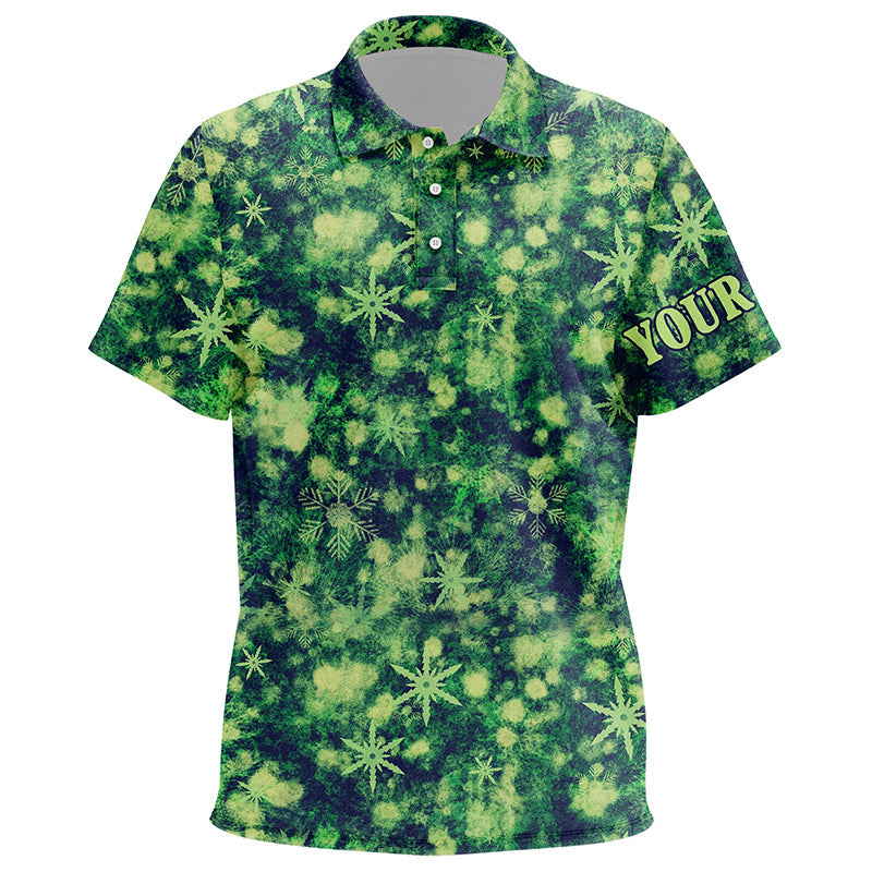 Green Christmas pattern Kid golf polo shirts custom best golf top for kid, golfing gifts NQS6527