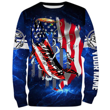Load image into Gallery viewer, Musky Fishing 3D American Flag Patriot Customize name All over print shirts - personalized fishing gift for men and women and Kid - NQS423