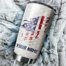 Load image into Gallery viewer, American flag 4th July golf tumbler Custom name Stainless Steel Tumbler Cup - personalized golf gifts NQS3423