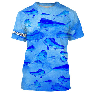Mahi Mahi Dorado Fishing Saltwater Blue Ocean 3D All Over print custom fishing shirts NQS568
