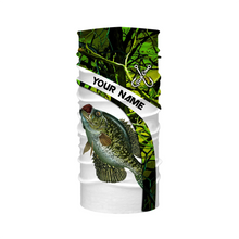 Load image into Gallery viewer, Crappie fishing Green Camo UV protection Customize name long sleeves fishing shirts, gift for fisherman NQS802
