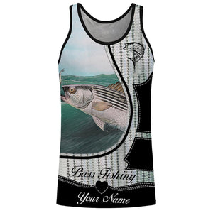 Striped Bass Fishing Scale Customize name 3D All over print shirts - personalized fishing gift for Adult and Kid - NQS426