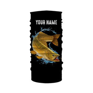 Walleye fishing yellow scales Customize name long sleeves performance fishing shirt for men, women, Kid NQS950