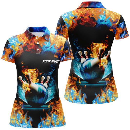 Custom bowling shirt for women – personalized team jersey front view