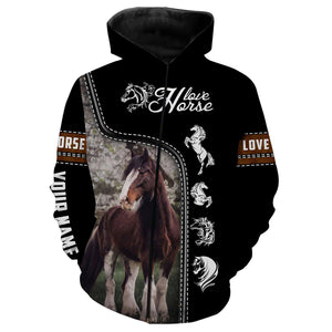 Clydesdale Horse Love Horse Customize Name 3D All Over Printed Shirts Personalized gift For Horse Lovers NQS678