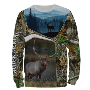 Elk Hunting Camo Customize Name 3D All Over Printed Shirts Personalized gift For Hunting Lovers NQS690