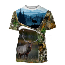 Load image into Gallery viewer, Elk Hunting Camo Customize Name 3D All Over Printed Shirts Personalized gift For Hunting Lovers NQS690