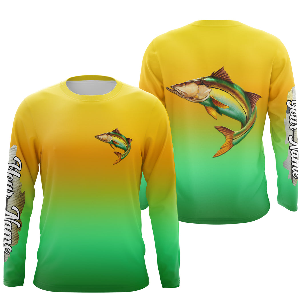 Snook fishing Custom Name UV protection fishing jersey, saltwater fishing tournament shirts NQS3169